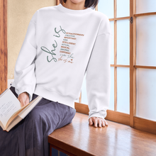 She Is Inspirational Crewneck Sweatshirt — Motivational Women’s Affirmation Pullover