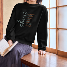 She Is Inspirational Crewneck Sweatshirt — Motivational Women’s Affirmation Pullover