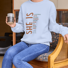 She Is Affirmation Crewneck Sweatshirt — Inspiring Women's Empowerment